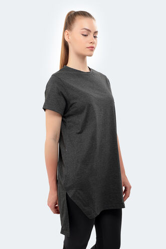 Slazenger MIDORI Kadın Kısa Kollu T-Shirt Koyu Gri - Thumbnail