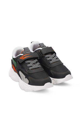 Slazenger NABIL Unisex Çocuk Sneaker Ayakkabıları Koyu Gri - Thumbnail