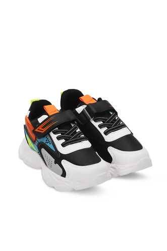 Slazenger NABIL Unisex Çocuk Sneaker Ayakkabıları Siyah - Beyaz - Thumbnail