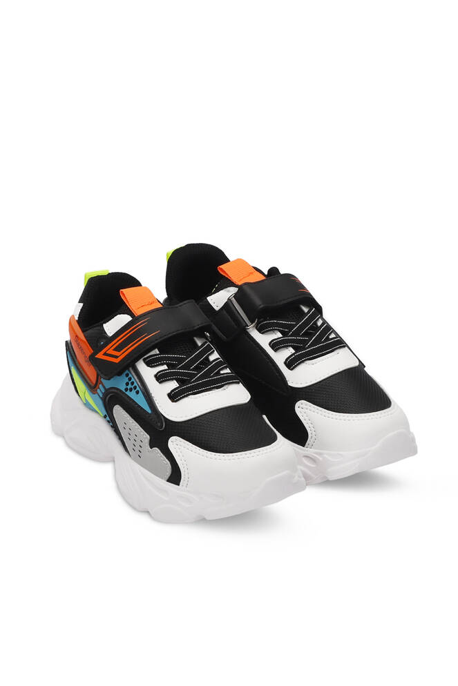Slazenger NABIL Unisex Çocuk Sneaker Ayakkabıları Siyah - Beyaz