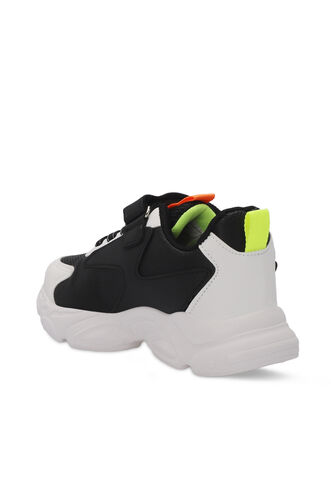Slazenger NABIL Unisex Çocuk Sneaker Ayakkabıları Siyah - Beyaz - Thumbnail