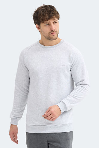 Slazenger NADAV Erkek Taş Gri Sweatshırt - Thumbnail