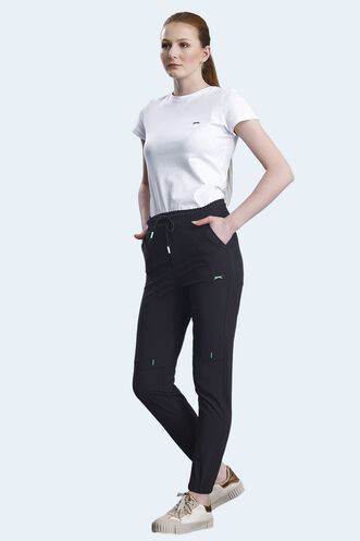 Slazenger NADIYA IN Kadın Cepli Slim Fit Siyah Eşofman Altı - Thumbnail