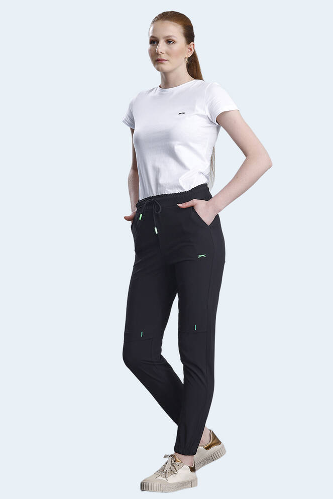 Slazenger NADIYA IN Kadın Cepli Slim Fit Siyah Eşofman Altı