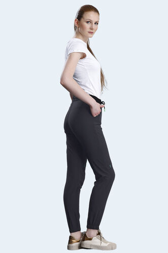 Slazenger NADIYA IN Kadın Cepli Slim Fit Siyah Eşofman Altı - Thumbnail
