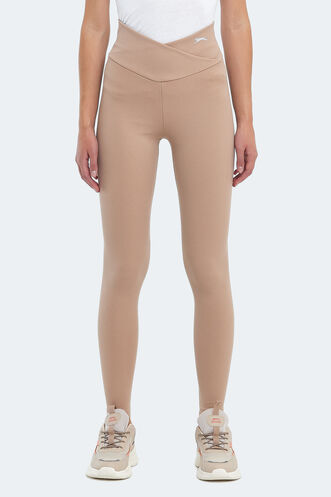 Slazenger NATALIE Women's Fitness Tights Beige - Thumbnail