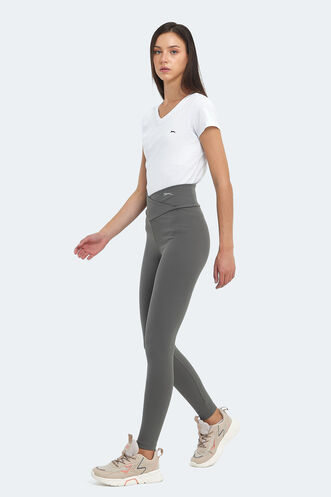 Slazenger NATALIE Women's Fitness Tights Khaki - Thumbnail