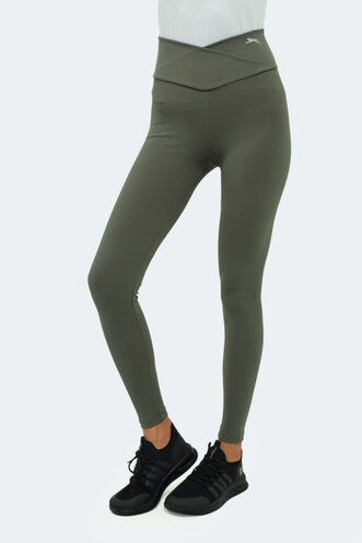 Slazenger NATALIE Women's Fitness Tights Khaki - Thumbnail