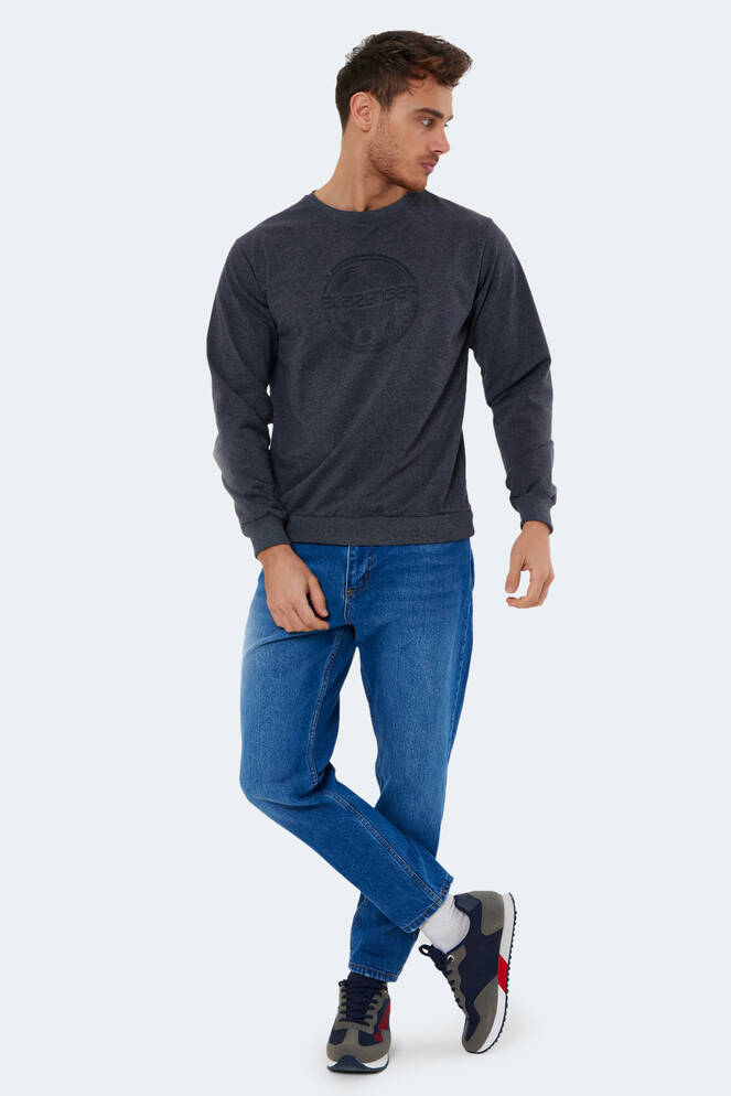 Slazenger NAZARIY Erkek Koyu Gri Sweatshırt