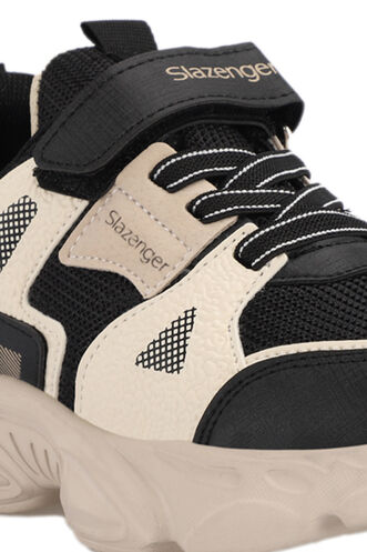 Slazenger NELSON Unisex Çocuk Spor Ayakkabıları Siyah - Bej - Thumbnail