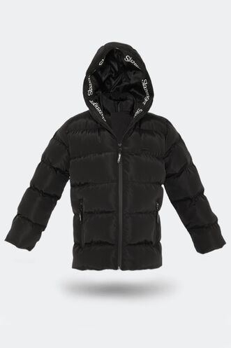 Slazenger NEONS Unisex Çocuk Palto & Ceket Siyah - Thumbnail