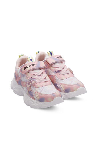 Slazenger NIGERIA Kız Çocuk Spor Ayakkabıları Pembe - Beyaz - Thumbnail