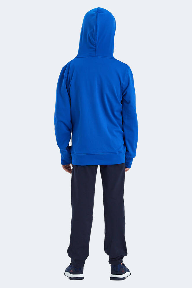 Slazenger NOON Erkek Çocuk Fermuarlı Kapüşonlu Cepli Lacivert / Saks Mavi Eşofman Takımı