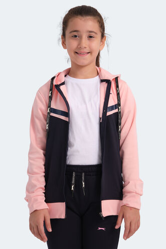 Slazenger NOON Kız Çocuk Fermuarlı Kapüşonlu Cepli Lacivert / Pembe Eşofman Takımı - Thumbnail