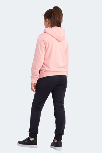 Slazenger NOON Kız Çocuk Fermuarlı Kapüşonlu Cepli Lacivert / Pembe Eşofman Takımı - Thumbnail