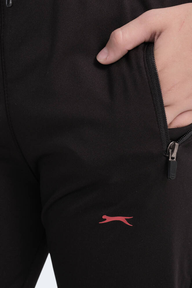 Slazenger NOON Unisex Çocuk Fermuarlı Kapüşonlu Cepli Siyah / Kırmızı Eşofman Takımı