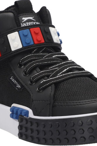 Slazenger NORTH Unisex Çocuk Sneaker Ayakkabıları Siyah - Beyaz - Thumbnail