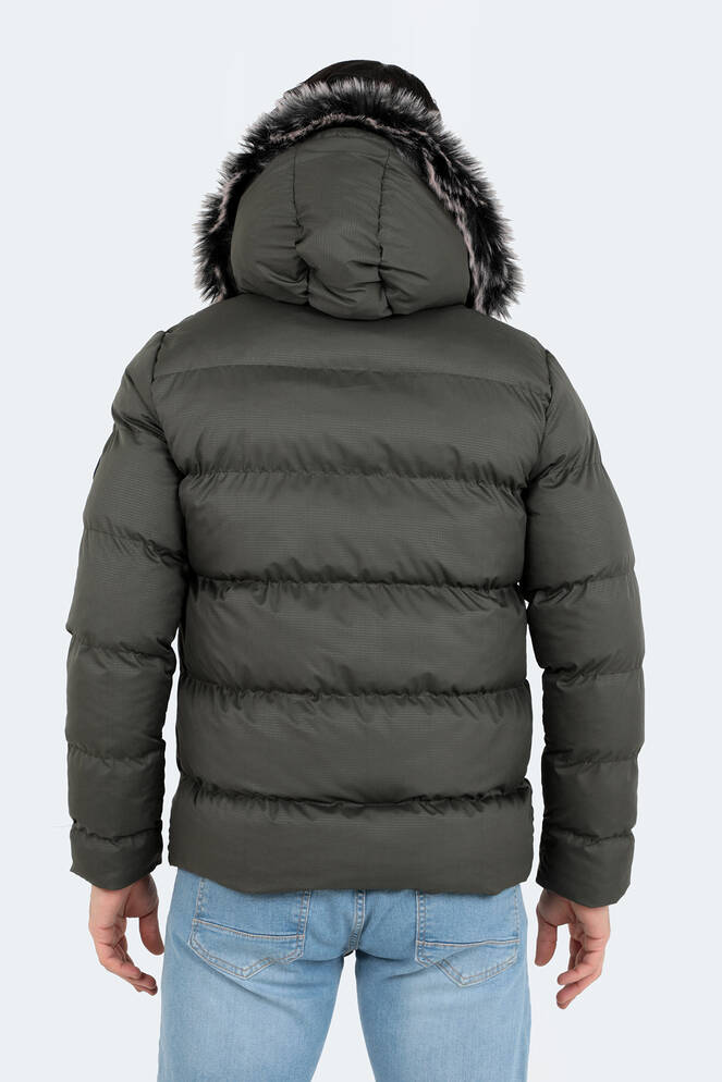 Slazenger NORTHEM IN Erkek Kapüşonlu Şişme Haki Mont & Kaban