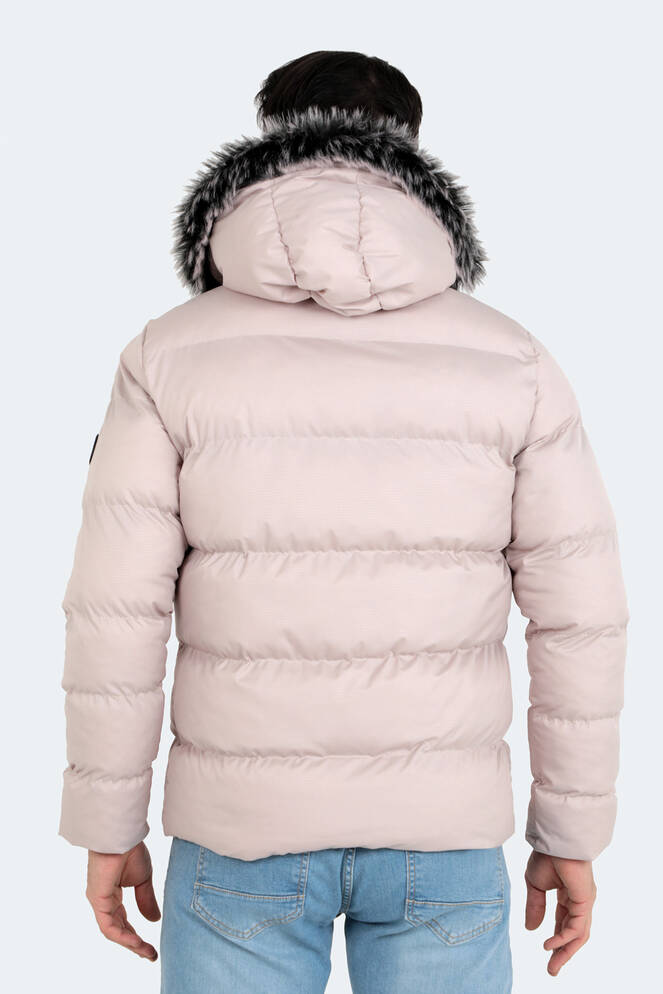 Slazenger NORTHEM IN Erkek Kapüşonlu Şişme Taş Gri Mont & Kaban