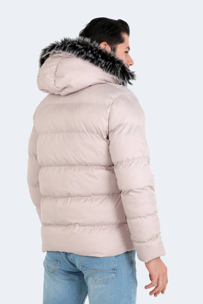 Slazenger NORTHEM IN Erkek Kapüşonlu Şişme Taş Gri Mont & Kaban