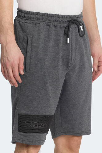 Slazenger NUKA Erkek Cepli Kapri Koyu Gri Şort - Thumbnail