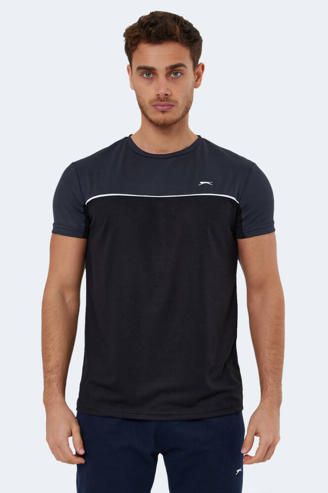 Slazenger OBSERVE Erkek Siyah / Koyu Gri Tişört