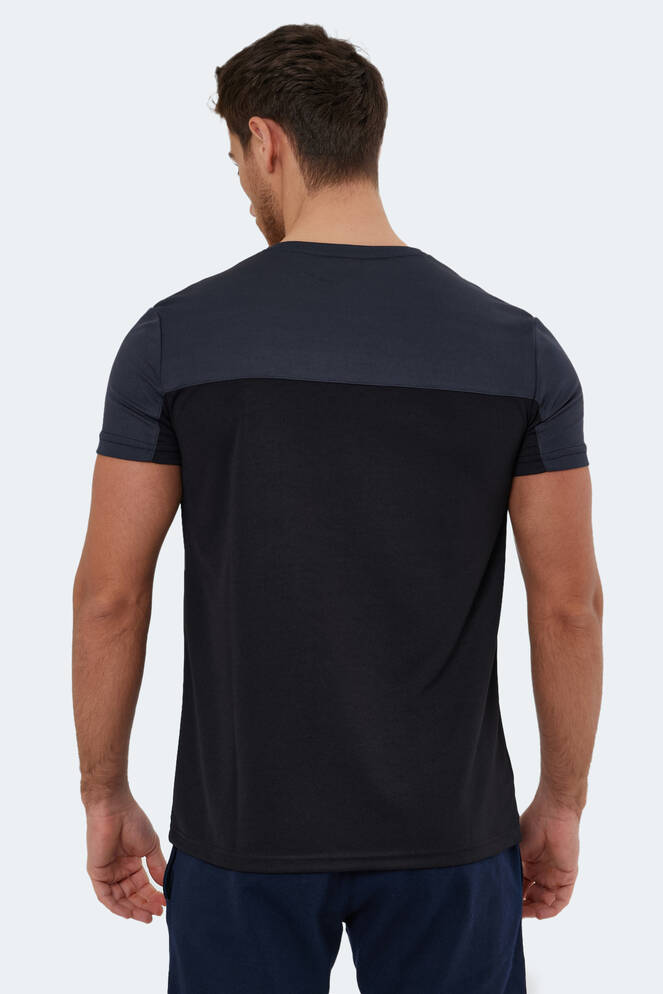 Slazenger OBSERVE Erkek Siyah / Koyu Gri Tişört