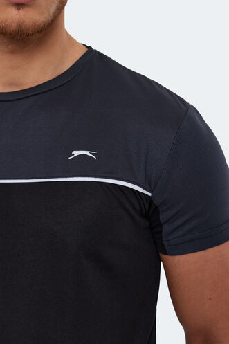 Slazenger OBSERVE Erkek Siyah / Koyu Gri Tişört - Thumbnail