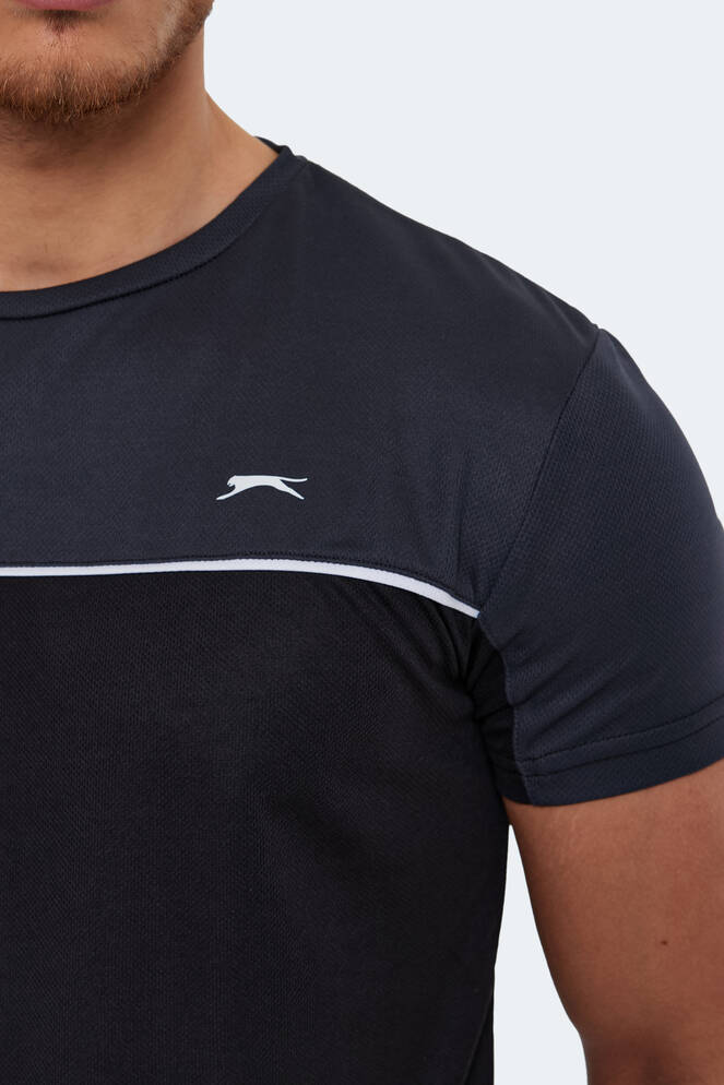 Slazenger OBSERVE Erkek Siyah / Koyu Gri Tişört