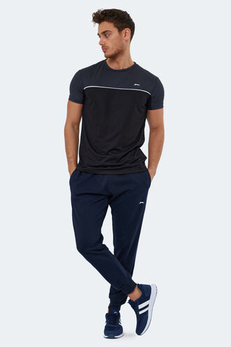 Slazenger OBSERVE Erkek Siyah / Koyu Gri Tişört - Thumbnail