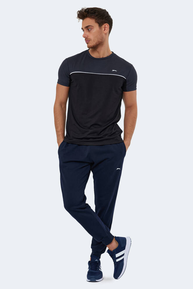 Slazenger OBSERVE Erkek Siyah / Koyu Gri Tişört