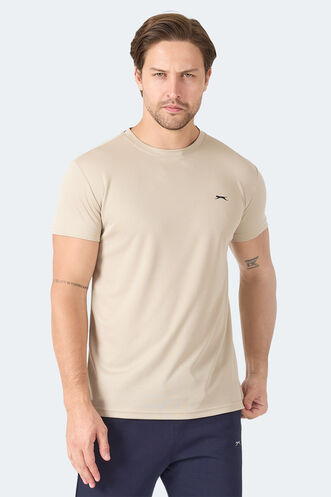 Slazenger - Slazenger OMAR KTN Erkek Ekru Tişört