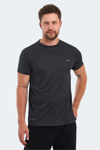Slazenger - Slazenger OMAR KTN Erkek Tişört Koyu Gri