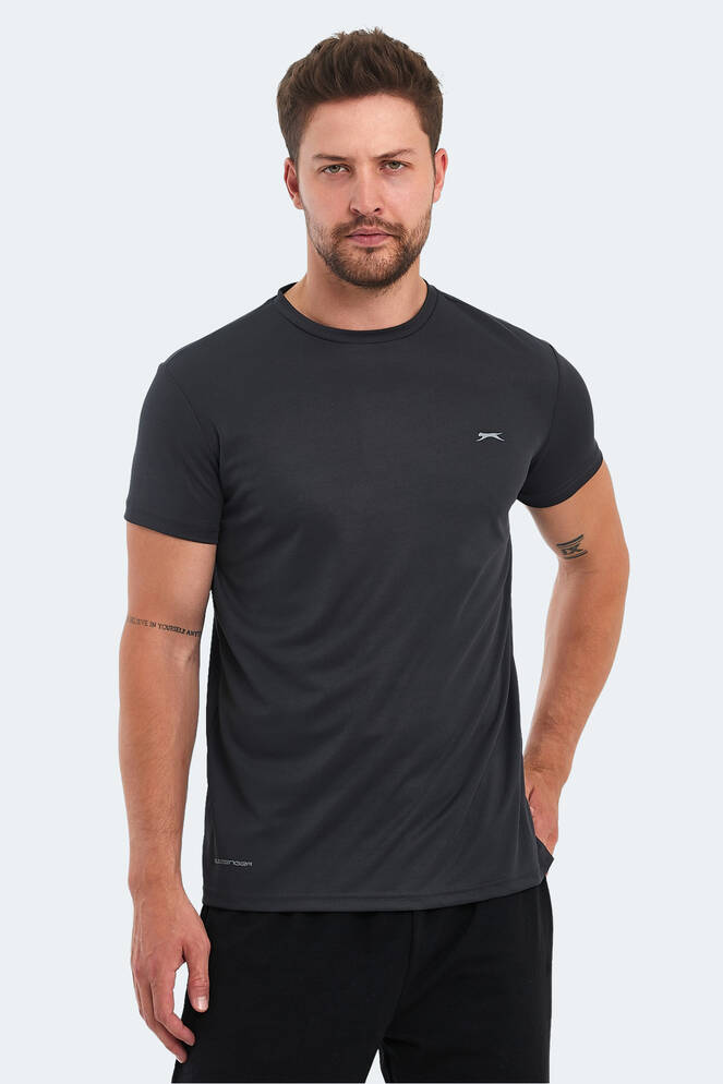 Slazenger OMAR KTN Erkek Tişört Koyu Gri