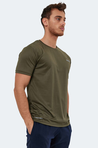 Slazenger OMAR KTN Men's T-Shirt Olive - Thumbnail