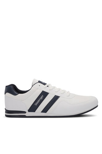 Slazenger OMEGA Plus Size Erkek Sneaker Ayakkabıları Beyaz - Lacivert - Thumbnail