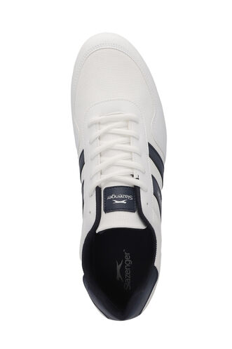 Slazenger OMEGA Plus Size Erkek Sneaker Ayakkabıları Beyaz - Lacivert - Thumbnail