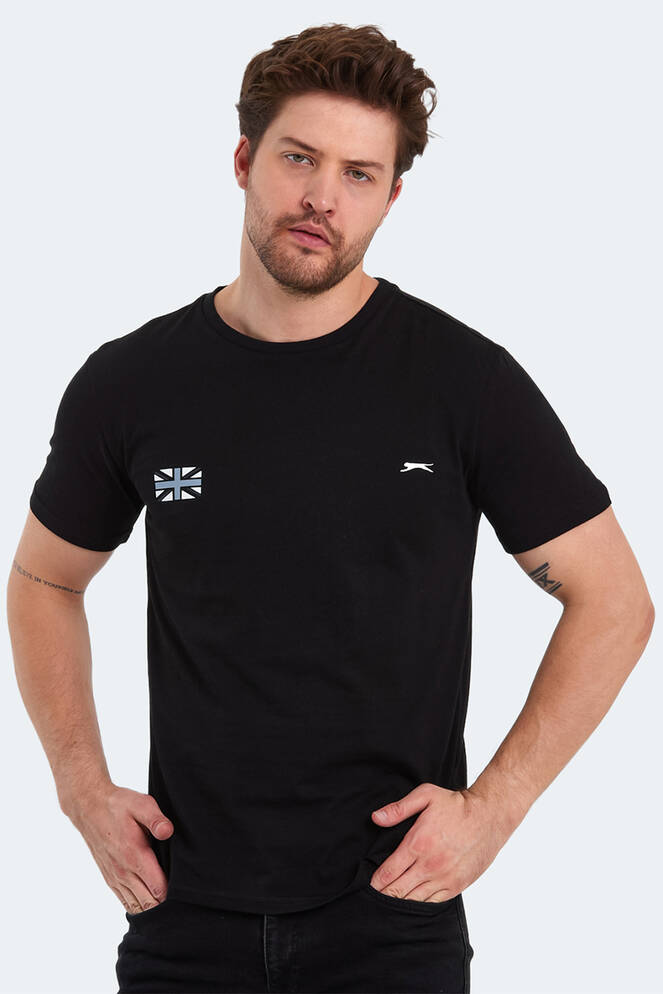 Slazenger PACET Erkek Baskılı Siyah Tişört