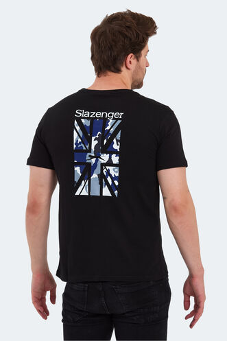 Slazenger PACET Erkek Baskılı Siyah Tişört - Thumbnail