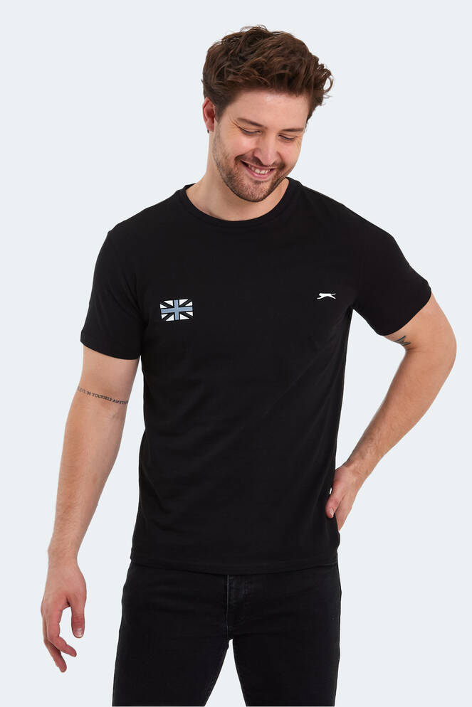 Slazenger PACET Erkek Baskılı Siyah Tişört