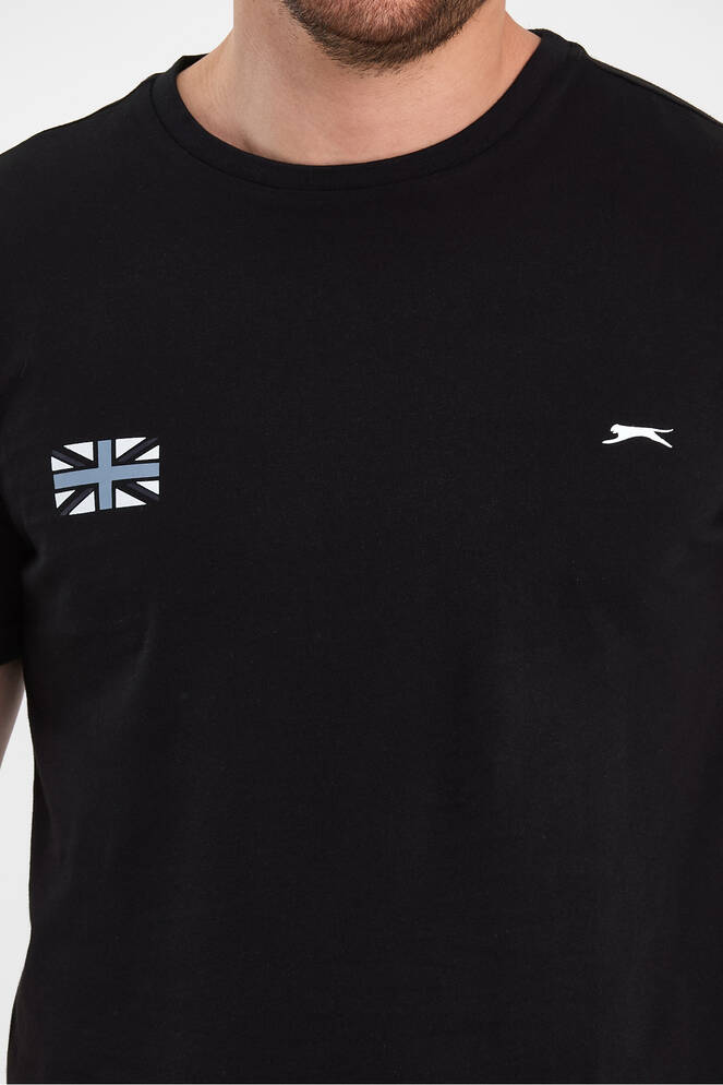 Slazenger PACET Erkek Baskılı Siyah Tişört