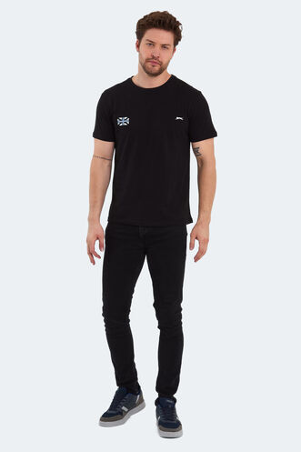 Slazenger PACET Erkek Baskılı Siyah Tişört - Thumbnail