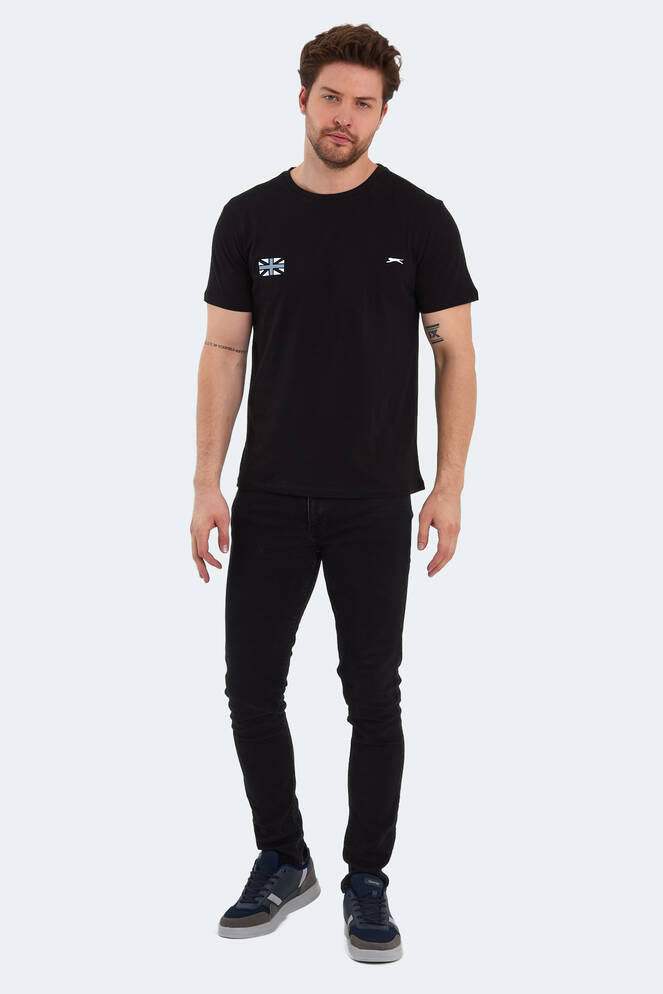 Slazenger PACET Erkek Baskılı Siyah Tişört