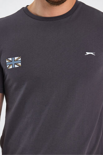 Slazenger PACET Erkek Baskılı Koyu Gri Tişört - Thumbnail