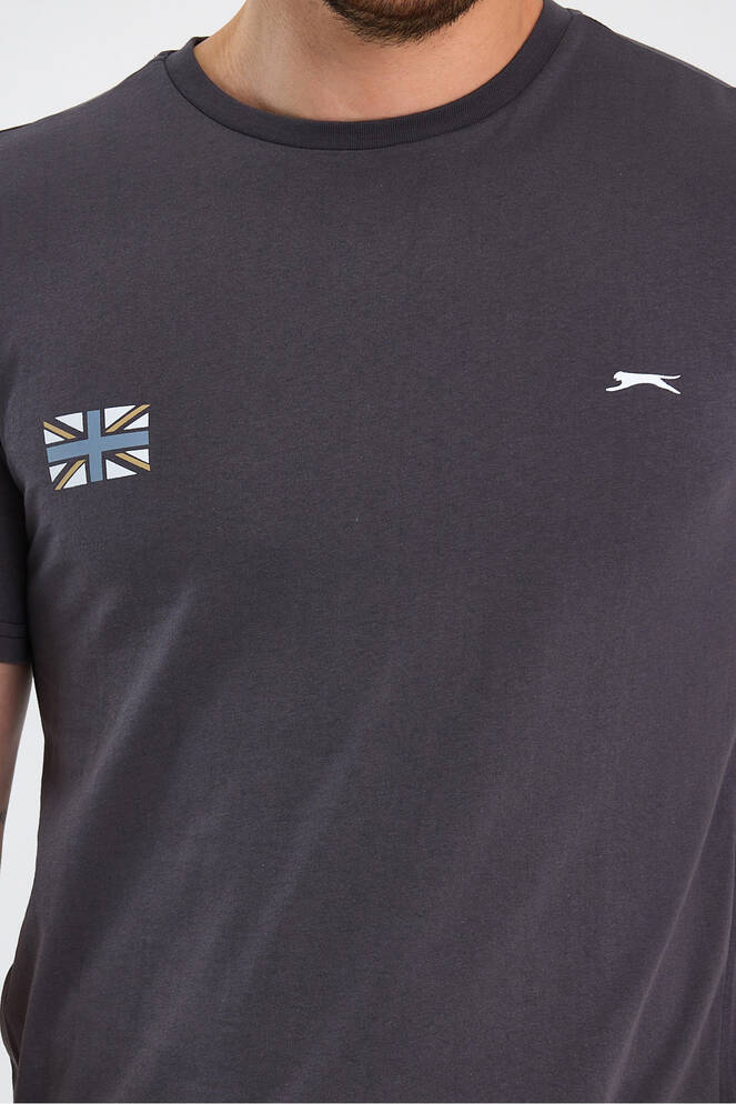 Slazenger PACET Erkek Baskılı Koyu Gri Tişört