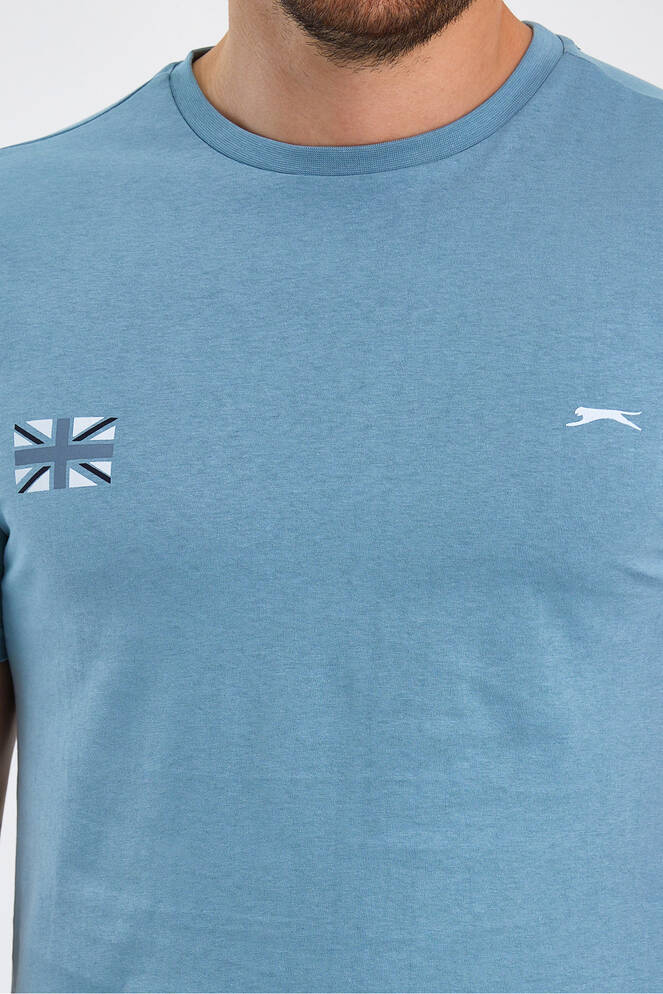 Slazenger PACET Erkek Baskılı Mavi Tişört