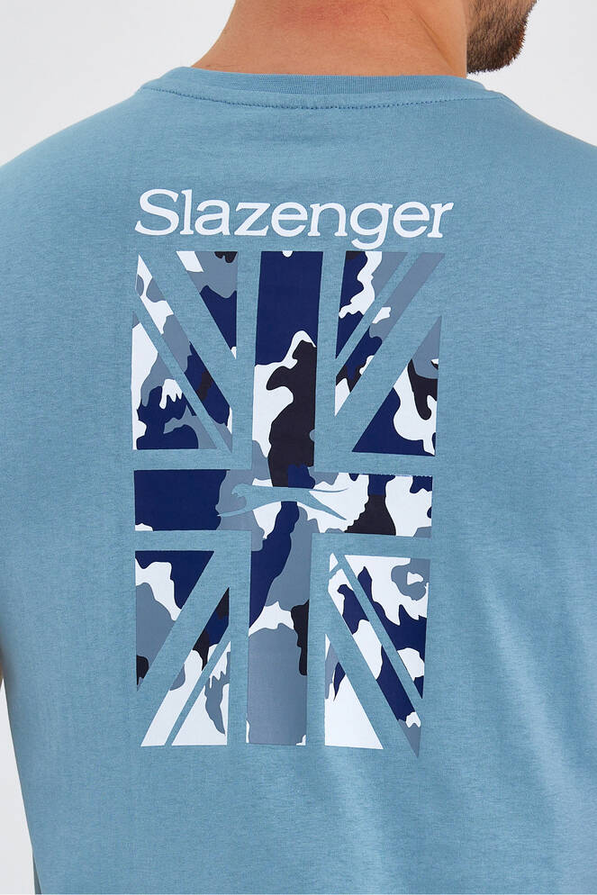 Slazenger PACET Erkek Baskılı Mavi Tişört