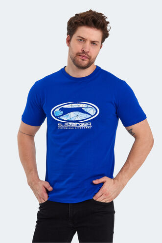 Slazenger - Slazenger PACKER Erkek T-Shirt Saks Mavi