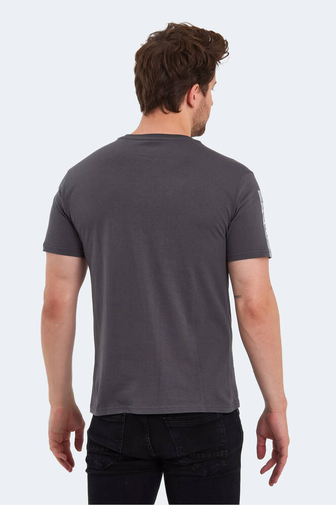 Slazenger PADERAU IN Erkek Baskılı Koyu Gri Tişört