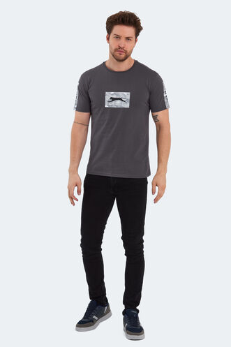 Slazenger PADERAU IN Erkek Baskılı Koyu Gri Tişört - Thumbnail